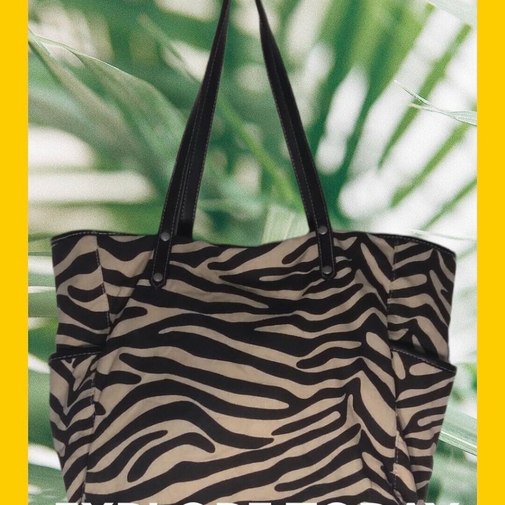 Merona Crossbody Handbag Women Leopard Striped Cotton Purse Shoulder Bag
